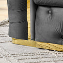 Button Tufted Couch With 2 Pillows, 3 Seater Luxury Chesterfield Sofa