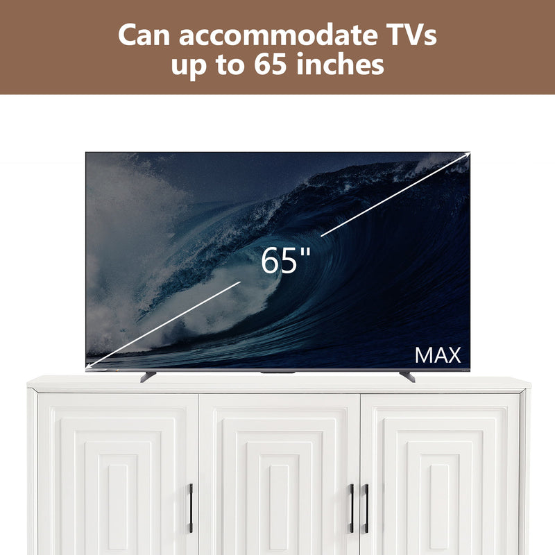TV Stand For TVs Up To 65", Modern Entertainment Center Media Console Cabinet With 2 Spacious Storage Space