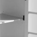 Modern Bathroom Vanity With Ceramic Sink, Tempered Blurred Glass Doors