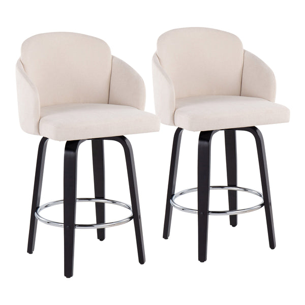 Dahlia - Contemporary Counter Stool Round Footrest (Set of 2)