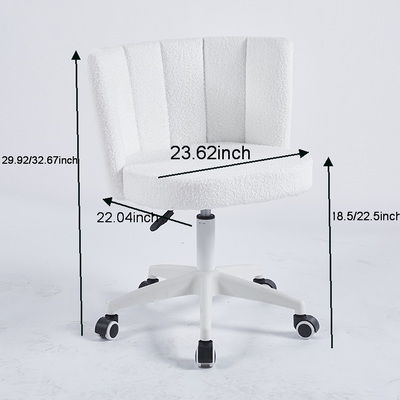 Home Office Chair, Fluffy Fuzzy Comfortable Makeup Vanity Chair, Swivel Desk Chair Height Adjustable Dressing Chair For Bedroom