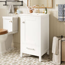 Bathroom Vanity With Ceramic Sink, Soft Close Drawers, Door Organizer, Divider Drawer, Adjustable Foot Pads