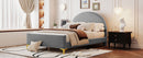 Upholstered Platform Bed With Classic Semi-Circle Shaped Headboard