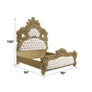 Bernadette - Eastern King Bed - White PU & Gold Finish - Atlantic Fine Furniture Inc
