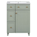 Transitional Style Bathroom Vanity Cabinet With Ceramic Sink