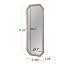 Elegant Wood Block Carved Leaner Mirror - White