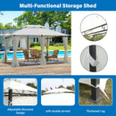 Outdoor Patio Gazebo Tent With Ventilated Double Roof And Sidewall