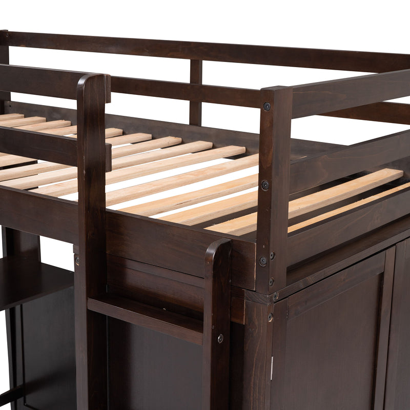 Loft Bed With Drawers, Desk, And Wardrobe
