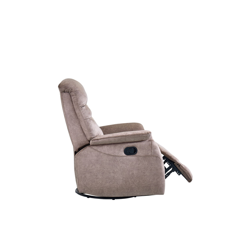 Rocking Swivel Recliner Chair For Living Room, 360 Degree Swivel, Adjustable Modern Reclining Chair, Classic And Traditional Recliner Sofa With Lumbar Support - Dark Gray