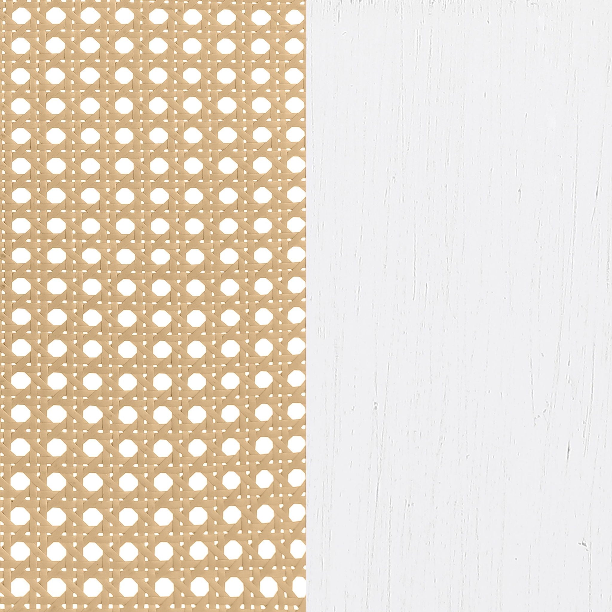 Lanewood Open Cane Webbing Metal Queen Bed White