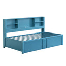 Industrial Metal Daybed With Trundle, Storage Shelves, USB Ports