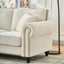 2 Seater Sofa With Rolled Arms, Tufted Upholstered Couch