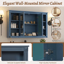 Wall-Mounted Mirror Cabinet With Adjustable Shelf And Open Shelves