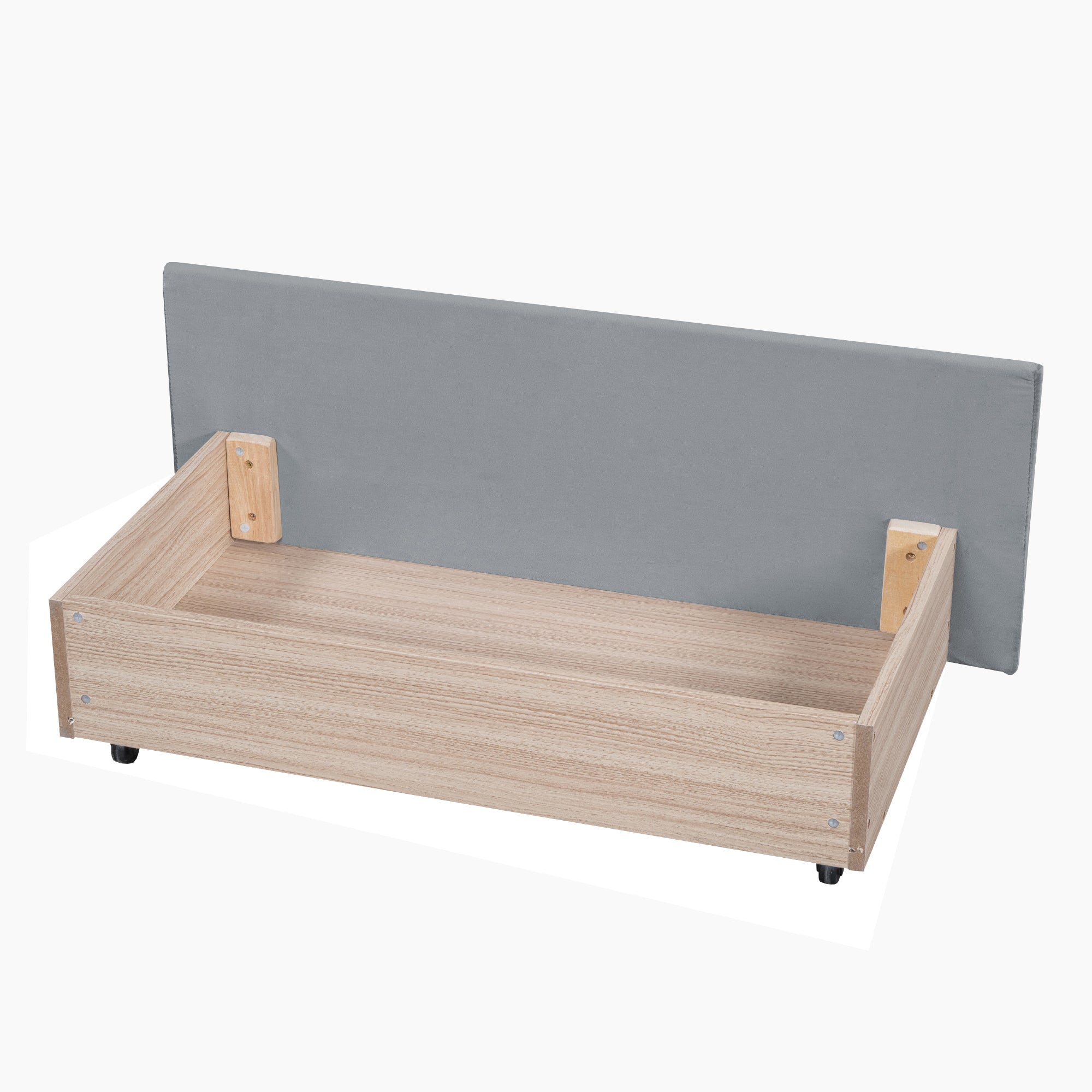 Full Size Upholstered Bed with 4 Drawers, Gray - Atlantic Fine Furniture Melbourne FL