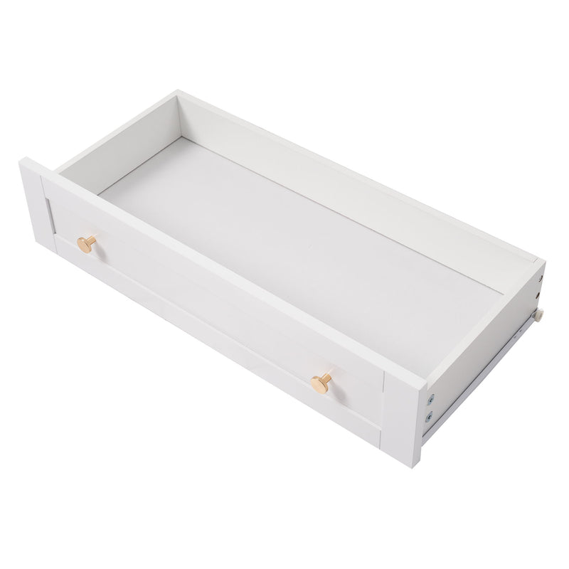 Freestanding Tall Bathroom Cabinet With 2 Adjustable Shelves, 3 Drawers, Soft Close Glass Doors - White