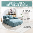 Chenille Interior Lazy Sofa Chaise Longue Armchair With 3 Pillows And Armrests