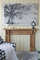 Large Arboreal Shelter Canvas Art Print, Traditional Style Floral Wall Art, Home Decor Accent Piece - Gray / White Matte