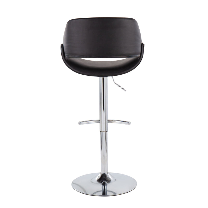 Fabrico - Contemporary Adjustable Bar Stool With Rounded T Footrest (Set of 2)