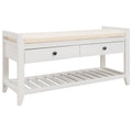 Multipurpose Entryway Shoe Rack With Cushioned Seat And Drawers