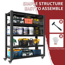 Heavy Duty Adjustable Metal Shelving Unit With Pegboard And Wheels For Multipurpose Storage