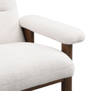 Modern Accent Chair With Ottoman, Mid Century Lounge Chair With Footrest, Comfy Fabric Armchair Upholstered Set With Solid Wood Frame For Living Room - White