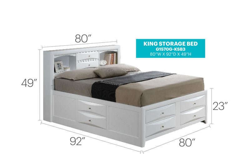 Marilla - Storage Bed With Bookcase Headboard