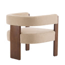 Modern Upholstered Accent Arm Chair With Barrel Back Design