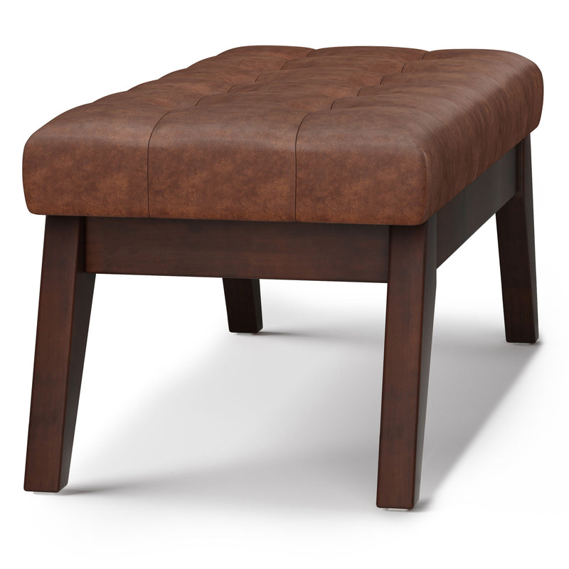 Draper - Upholstered Mid Century Tufted Ottoman Bench