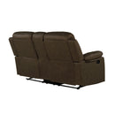 Brenda - Console Reclining Loveseat With Manual Recline Function - Brown