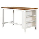 5 Pieces Counter Height Rustic Farmhouse Dining Room Wooden Bar Table Set With 2 Stools And 2 Chairs