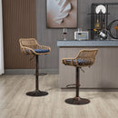 Modern Swivel Bar Stools Adjustable Counter Chairs With Footrest (Set of 2)
