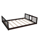 Full-Over-Full-Over-Full Triple Bed with Built-in Ladder and Slide , Triple Bunk Bed with Guardrails, Espresso(OLD SKU :LP000052AAP)