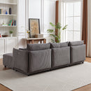 Modern Minimalist Corduroy Combination Sofa With 2 Comfort Cushions With USB & C Charging Ports