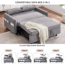 Pull Out Sleep Sofa Bed Loveseats Sofa Couch With Adjsutable Backrest, Storage Pockets, 2 Soft Pillows, USB Ports For Living Room, Bedroom, Apartment, Office