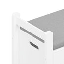 Kids Toy Box Chest Storage Cabinet With Cushion Seat Bench Flip Top Lid Safety Hinge - White