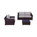 Outdoor Wicker Conversation Set With Cushions, All Weather