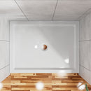 Shower Base Anti Slip Center Drain Single Threshold 32" X 48" - White