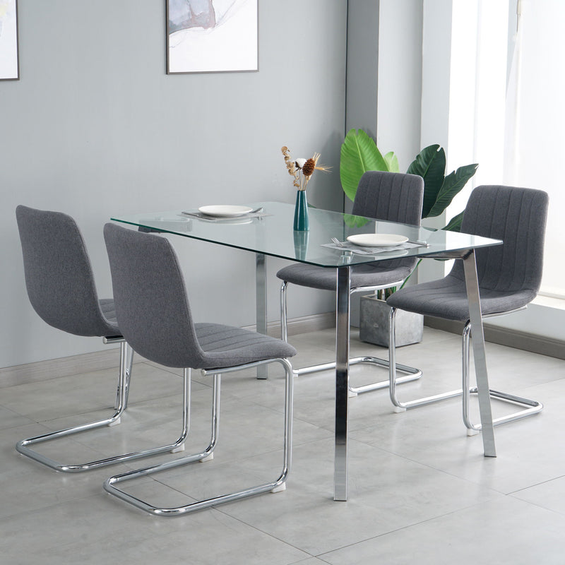 Modern Dining Chair With Metal Legs