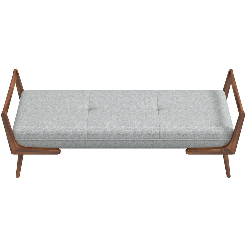 Cora - Mid-Century Modern Gray Bench - Gray