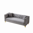 3 Seater Deep Seat Sofa, Sofa With Button Nailhead, Square Arm