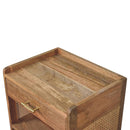 Larissa - T Bar Open Bedside Table - Oak