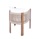 Matera - Patio Dining Chair (Set of 2) With Wraparound Back And Removable Cushion Cover - Teak / Beige