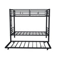Metal Bunk Bed For Kids, Convertible Bedframe With Ladders & Guardrail