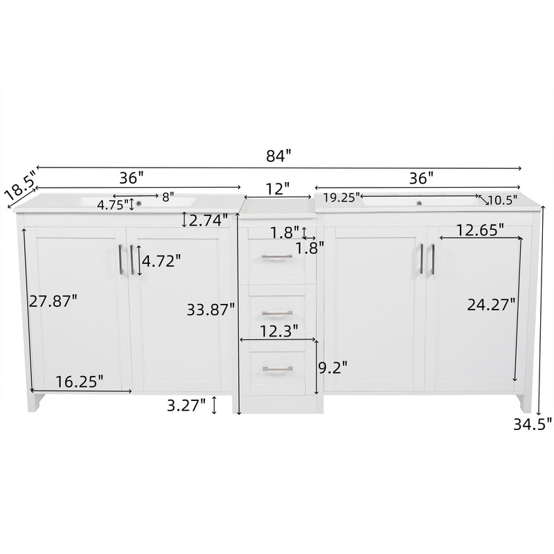 Double Sink Bathroom Vanity With Quartz Countertop