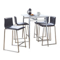 Marcel Mara - 5 Piece Dining Set Upholsted Contemporary Counter Height