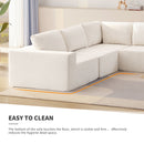 Modular Sectional With Wide Seat Free Combination L Shaped Couch Set Cloud Upholstered Minimalist Boneless Sofa