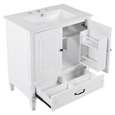 Vintage Style Bathroom Vanity With Sink, Multi Functional Storage, Soft-Closing Door