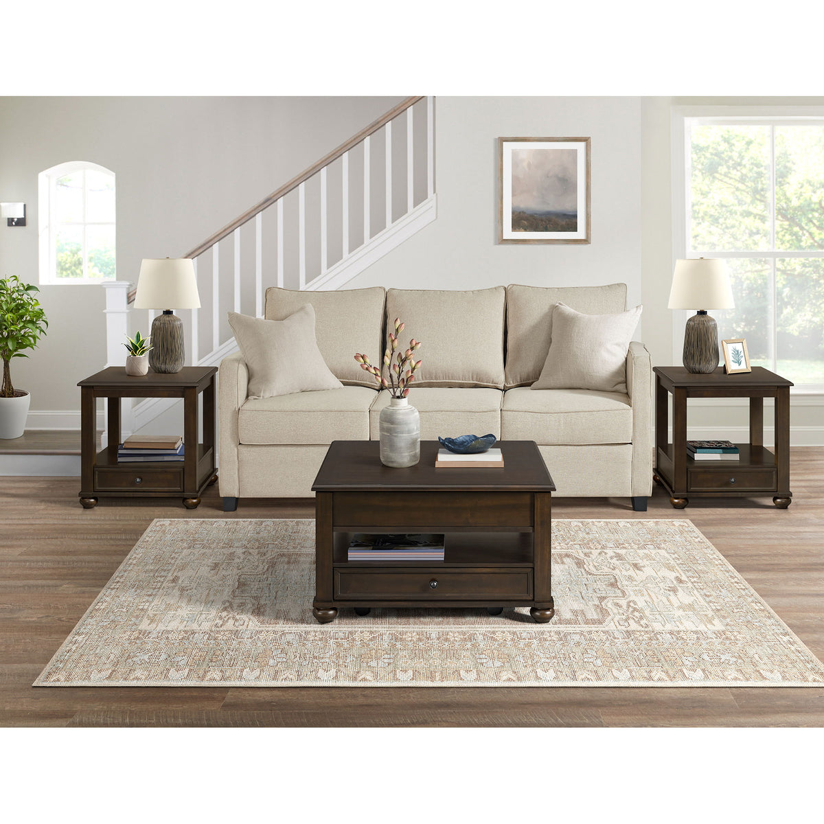 Wagner End Table in Cherry by Elements International, view 3