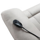 Chriki - Power Recliner With Lift & Heating & Massage - Beige Chenille & Black