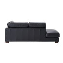Geralyn - Sectional Sofa With 2 Pillows - Black Leather
